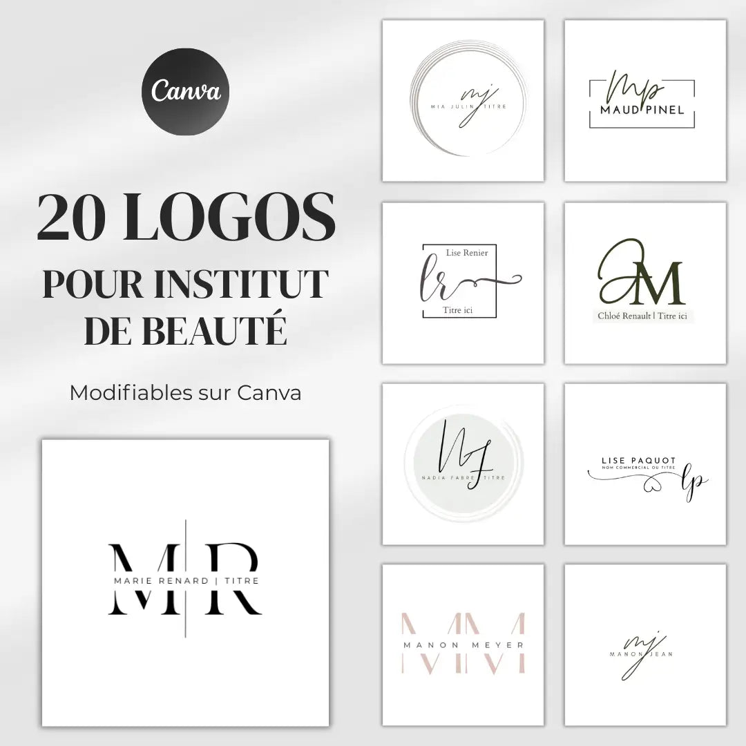 Logo professionnel pour institut de beauté – template Canva personnalisable