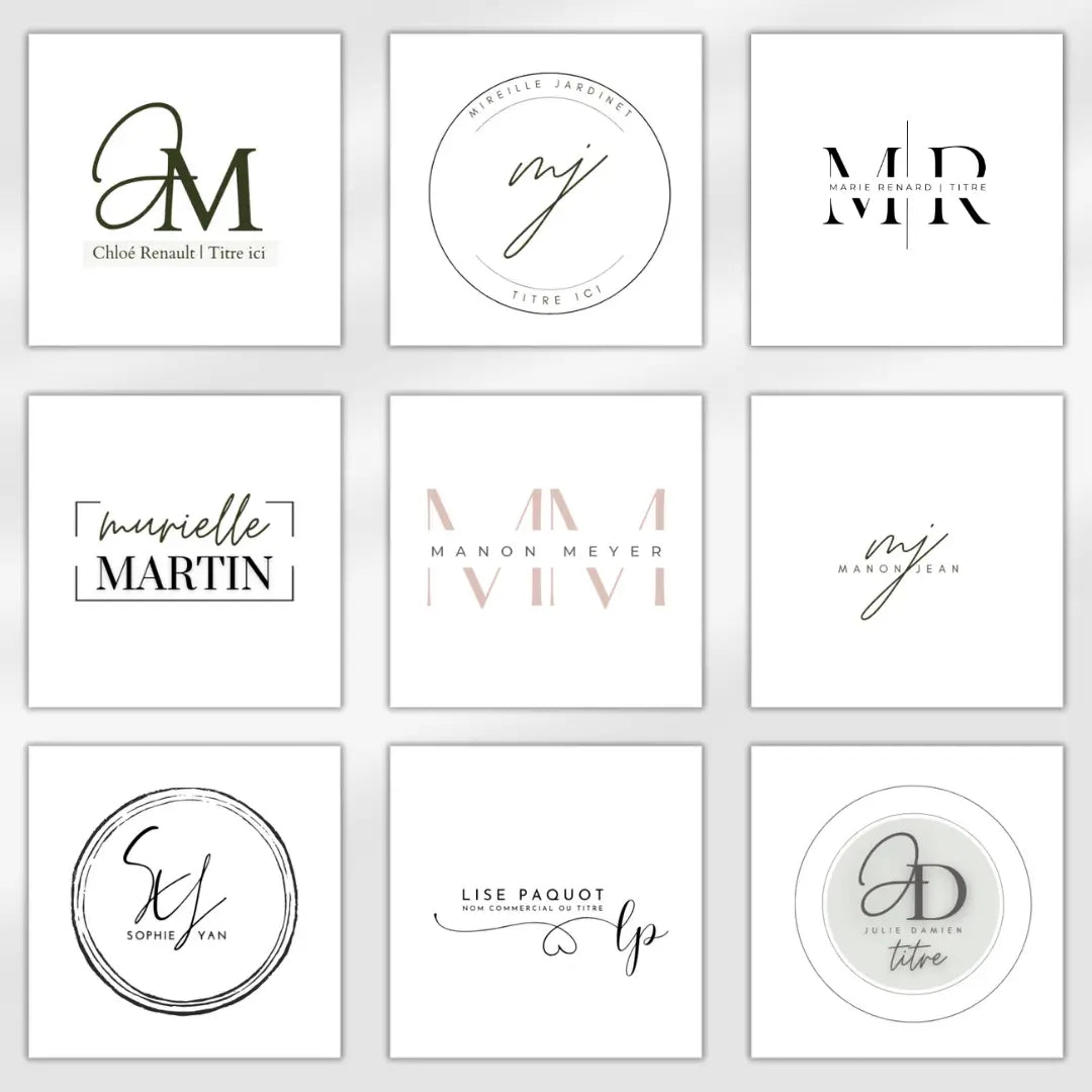 Aperçu des 20 logos pour institut de beauté – modèles élégants modifiables sur Canva