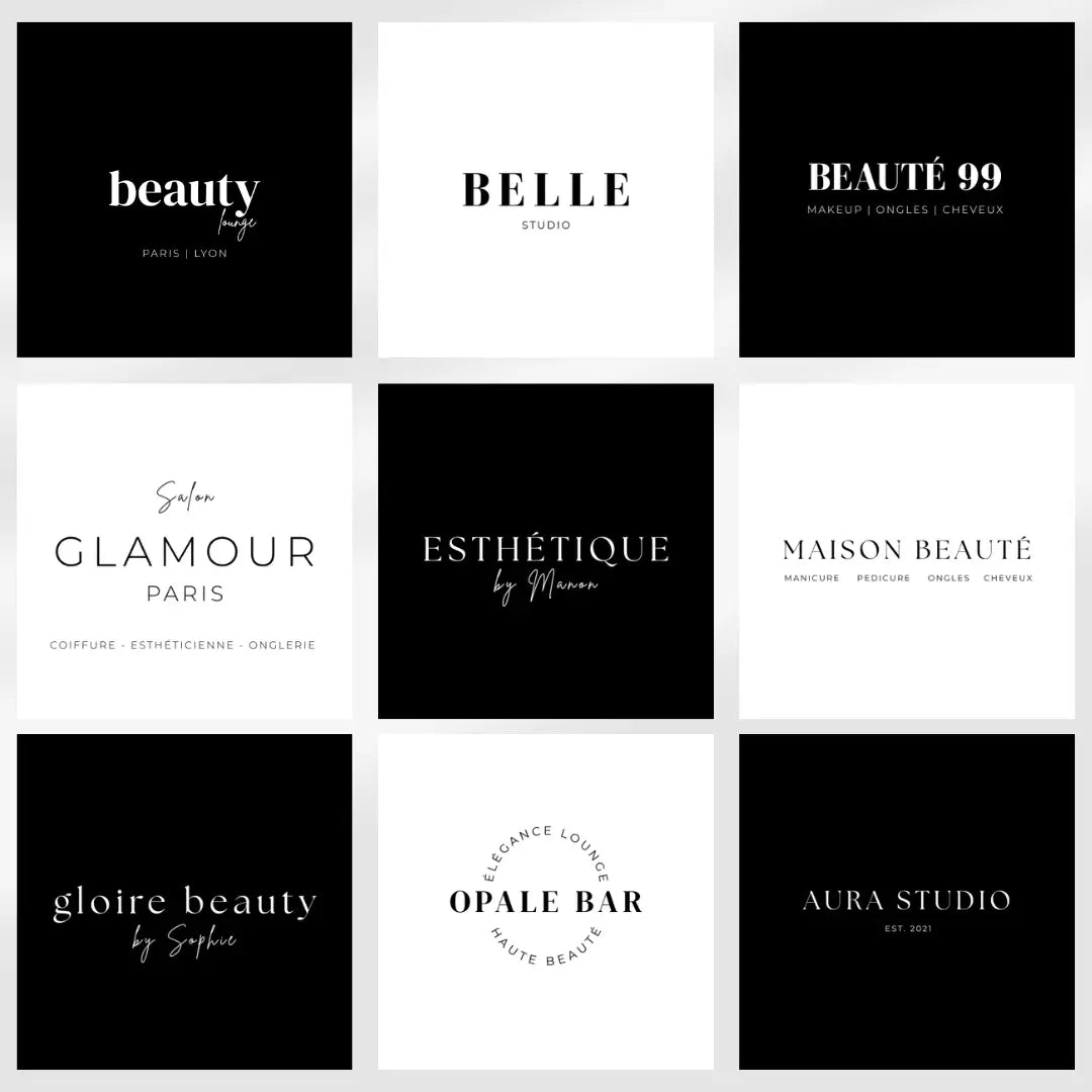 Logo moderne “Beauté Studio” – design pour salon de beauté modifiable sur Canva