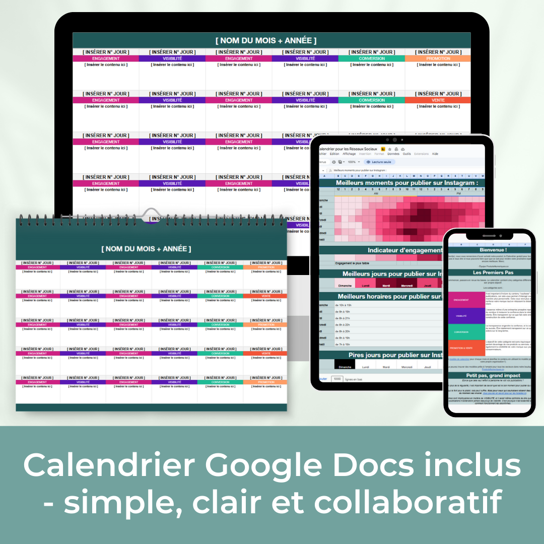 Outil calendrier vierge pour planifier efficacement vos réseaux sociaux