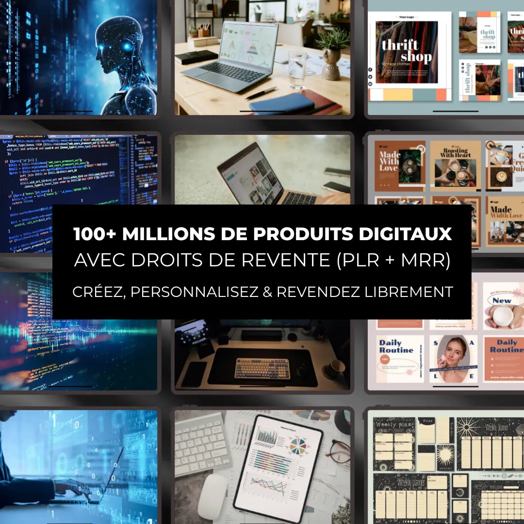Bundle montage vidéo avec assets Adobe Premiere After Effects et ressources digitales PLR MRR