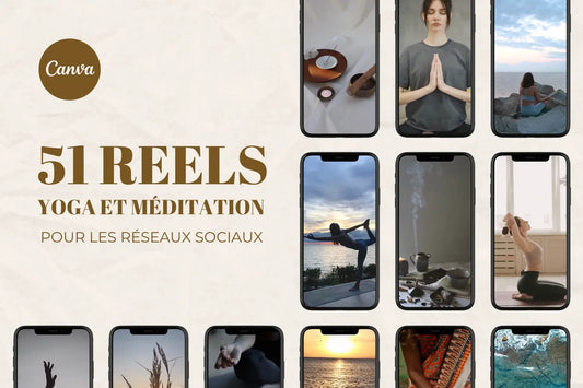 Reels de yoga et méditation en français pour Instagram, facebook et TikTok