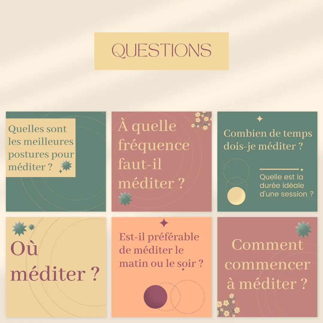 Canva templates méditation – contenu apaisant pour Instagram et Facebook