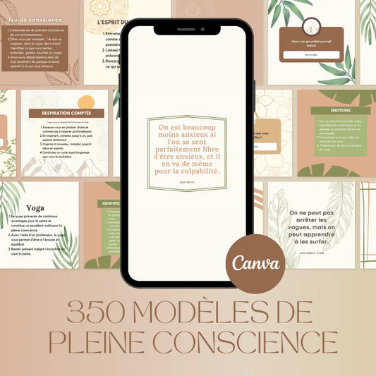 350 modèles pleine conscience en français – templates Canva pour réseaux sociaux