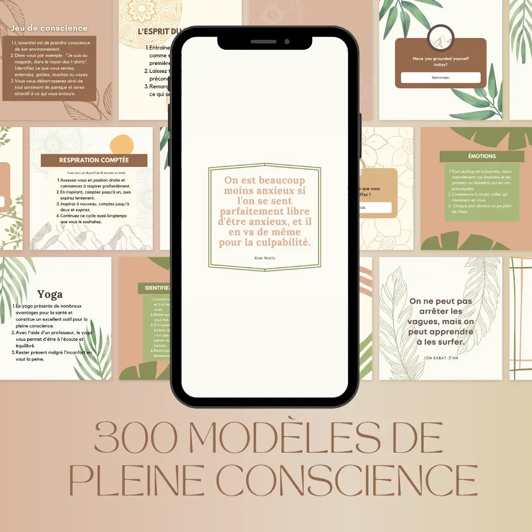 350 modèles pleine conscience en français – templates Canva pour réseaux sociaux