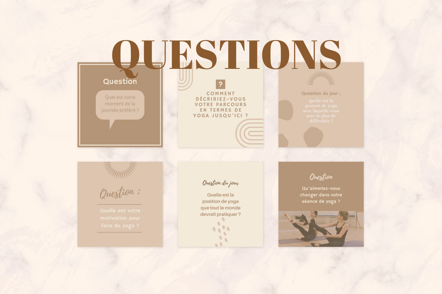 Canva templates yoga – contenu modifiable pour Instagram et Facebook