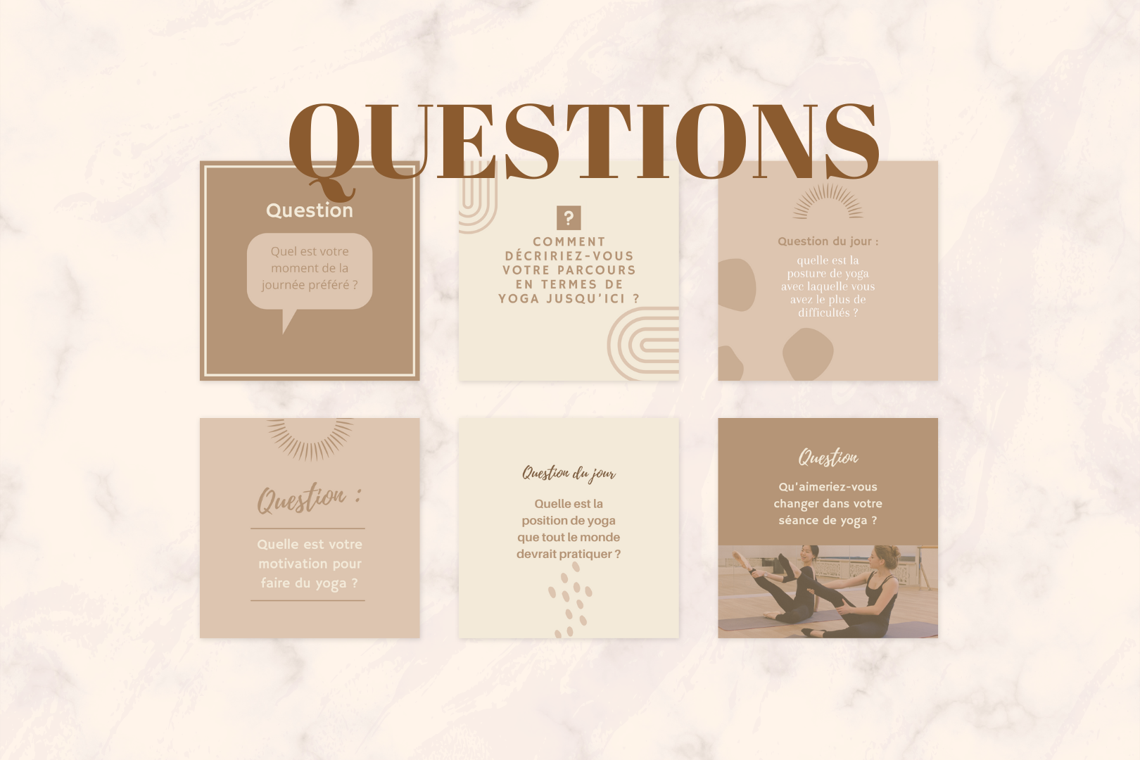 Canva templates yoga – contenu modifiable pour Instagram et Facebook